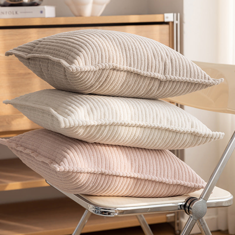 Corduroy Striped Pillow Cover - Textured Ribbed Cushion Case
