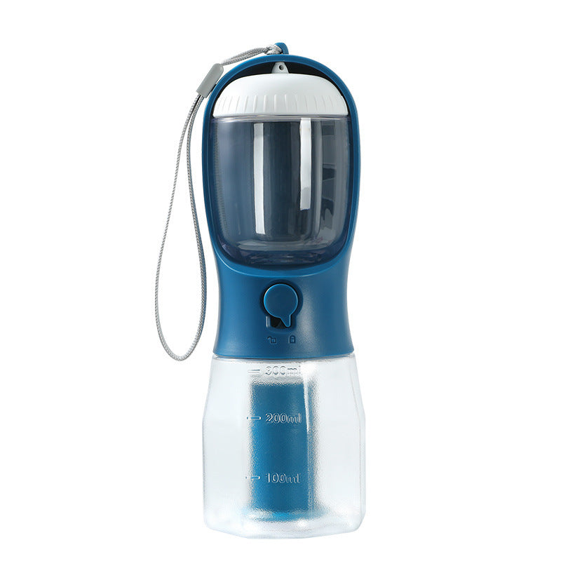 Dog Water Cup 3-in-1 Portable - Drinking Bottle, Food Container & Waste Bag Dispenser for Travel