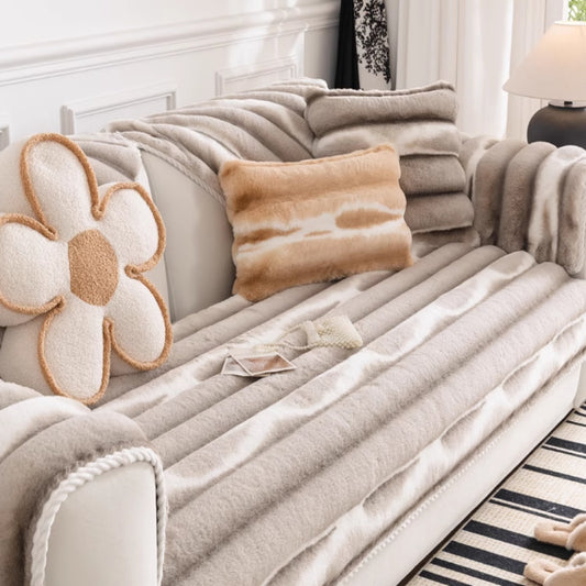 Rabbit Plush Sofa Cushion Non-slip Thickened Cushion