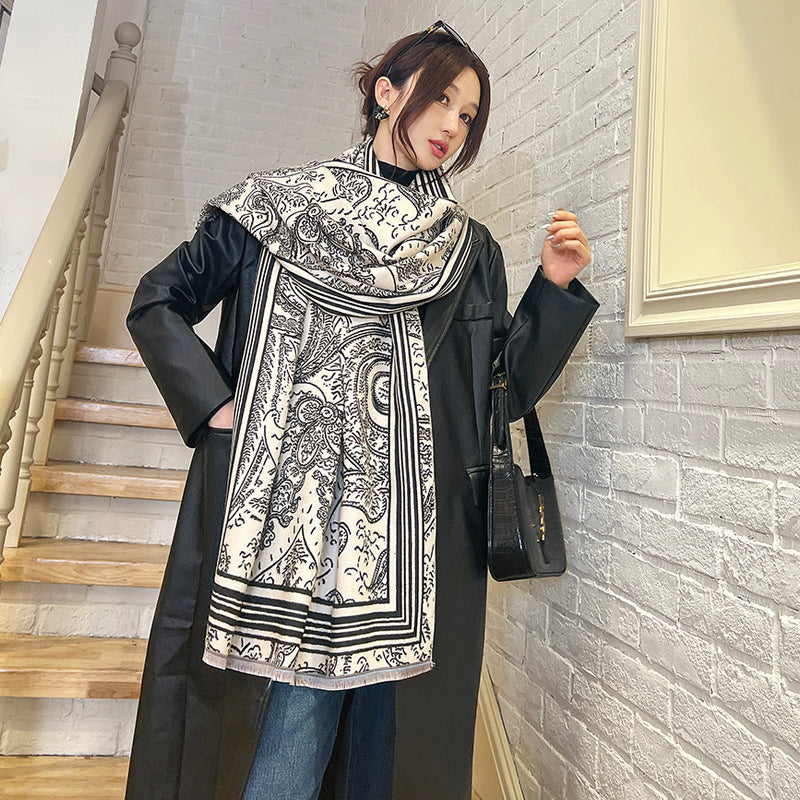 Women's Versatile Fashion Scarf - Thickened Warm Cashmere Winter Wrap
