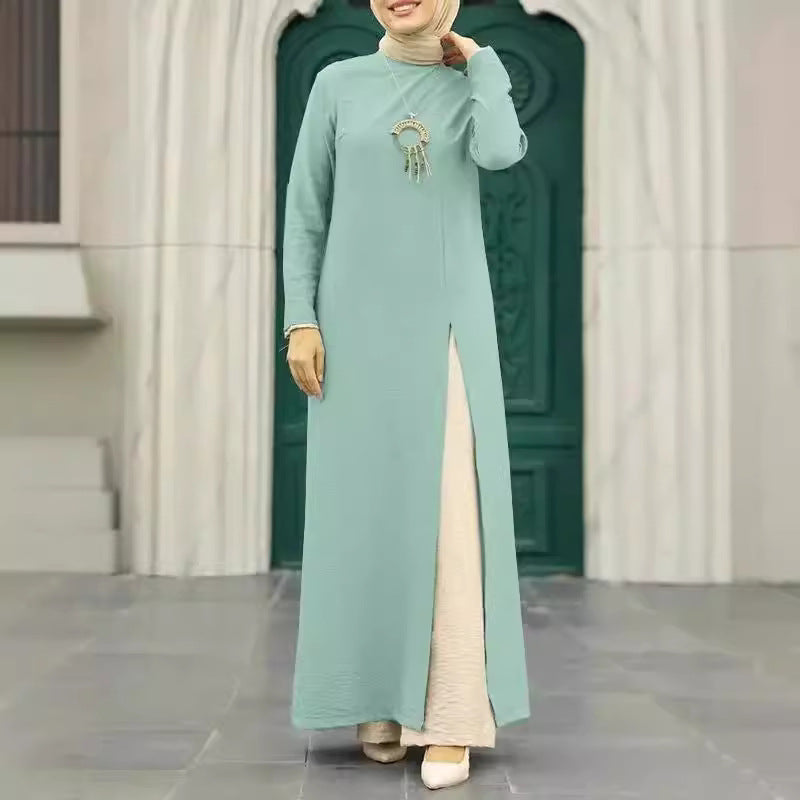 Silk long-sleeved robe