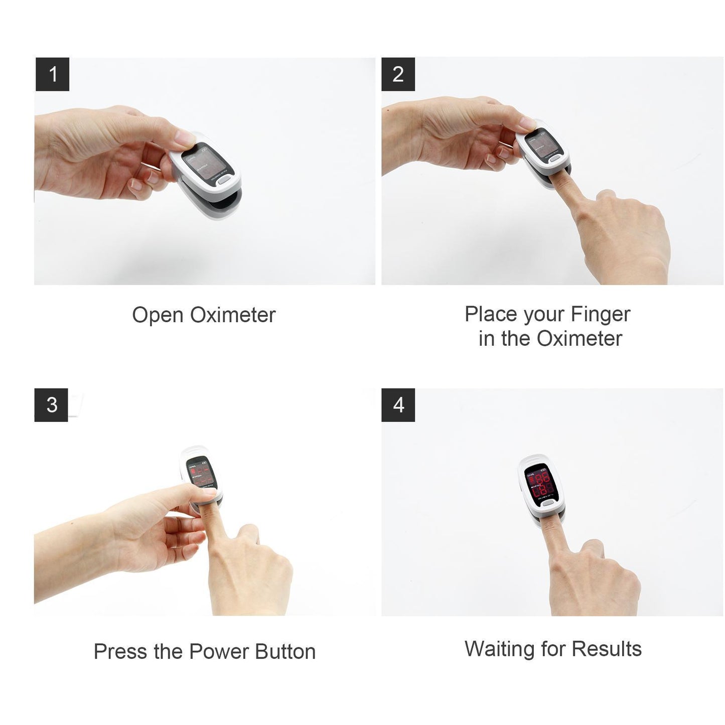 Finger-clip Pulse Oximeter, Blood Oxygen Saturation And Heart Rate Monitoring, With Soft Case, FDA Approved