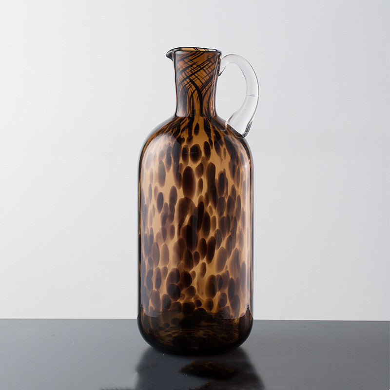 Premium Tortoiseshell Glass Vase - Elegant Home Decoration Ornament