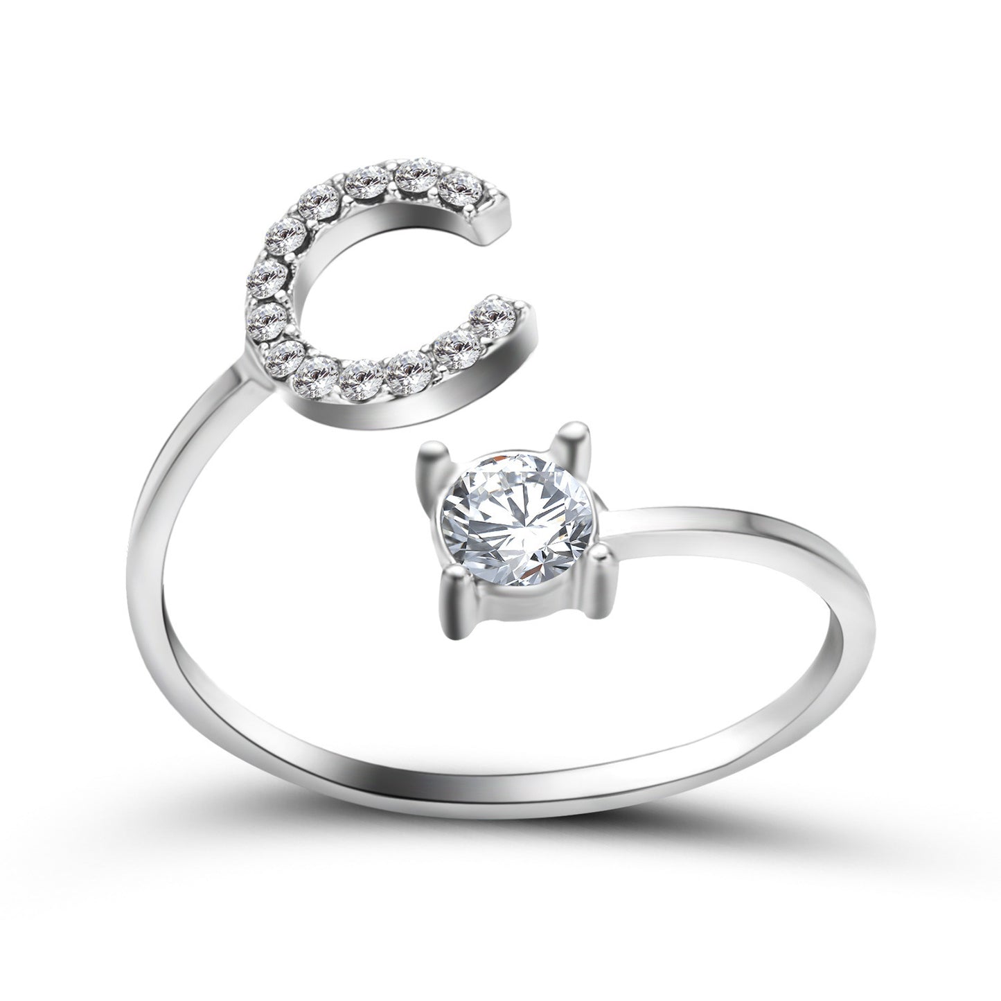 Adjustable Initial Letter Ring - Personalized Alphabet Jewelry