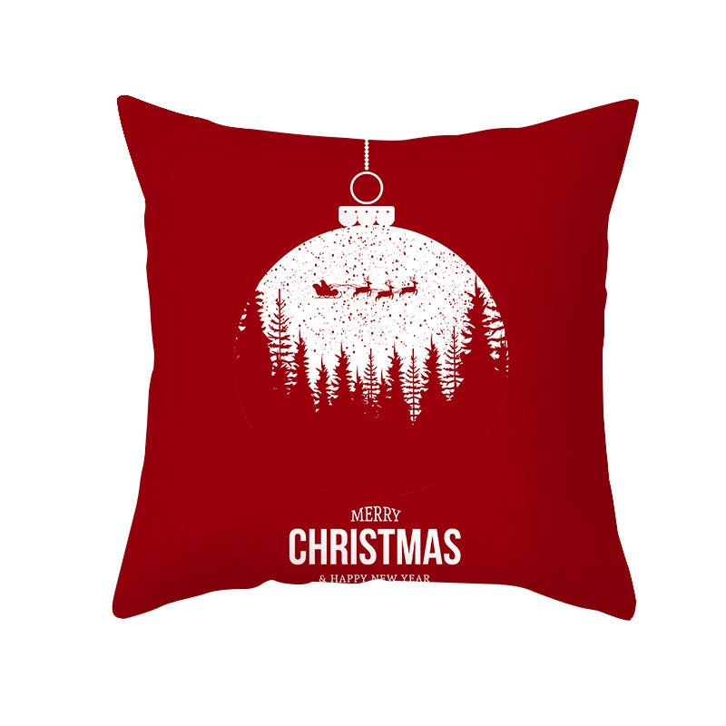 Cartoon Santa Claus Series Peach Skin Sofa Cushion Cover - Fun Christmas Holiday Decoration