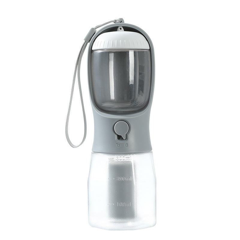 Dog Water Cup 3-in-1 Portable - Drinking Bottle, Food Container & Waste Bag Dispenser for Travel