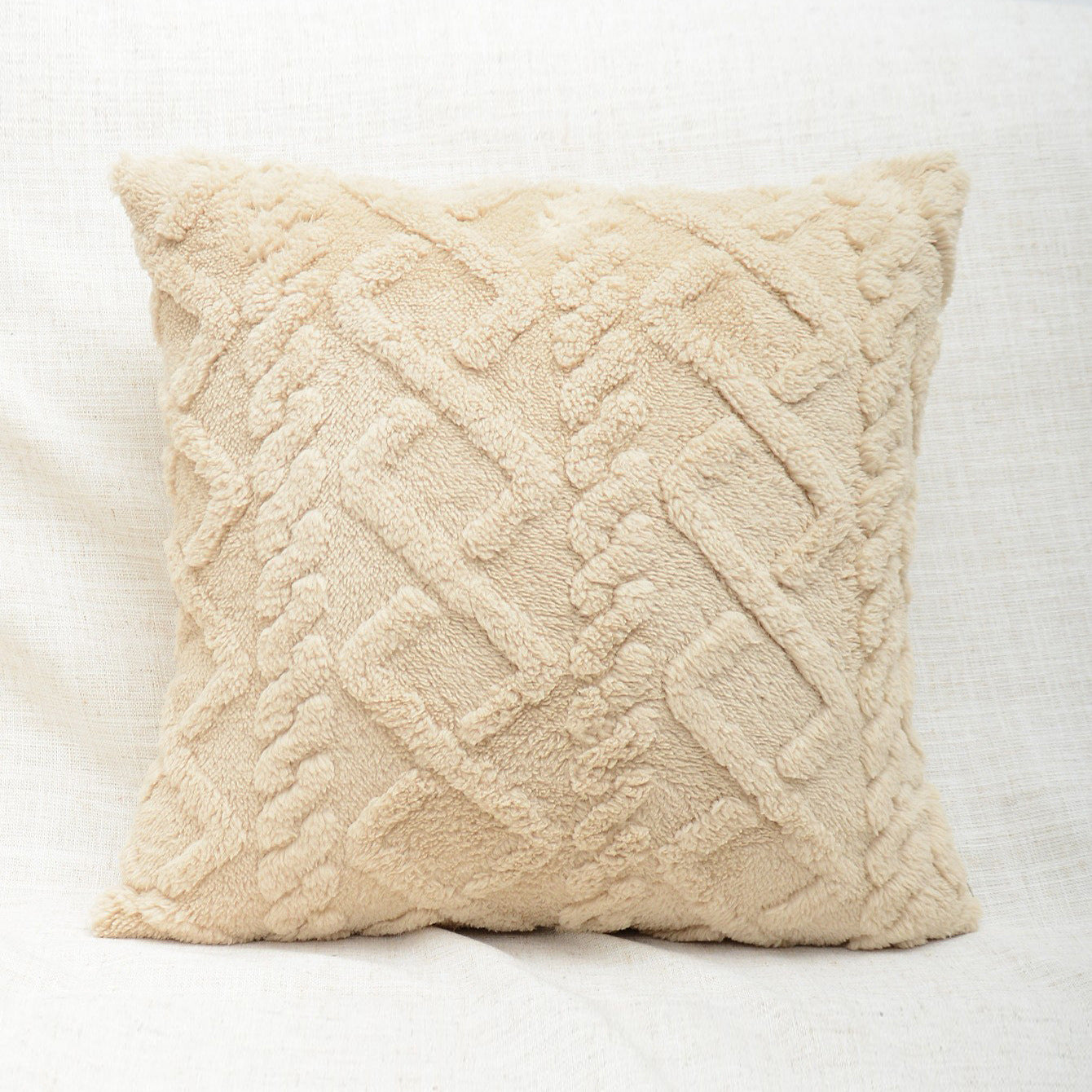 Cut Flower Pillow Cover Plush Jacquard Cushion Cover