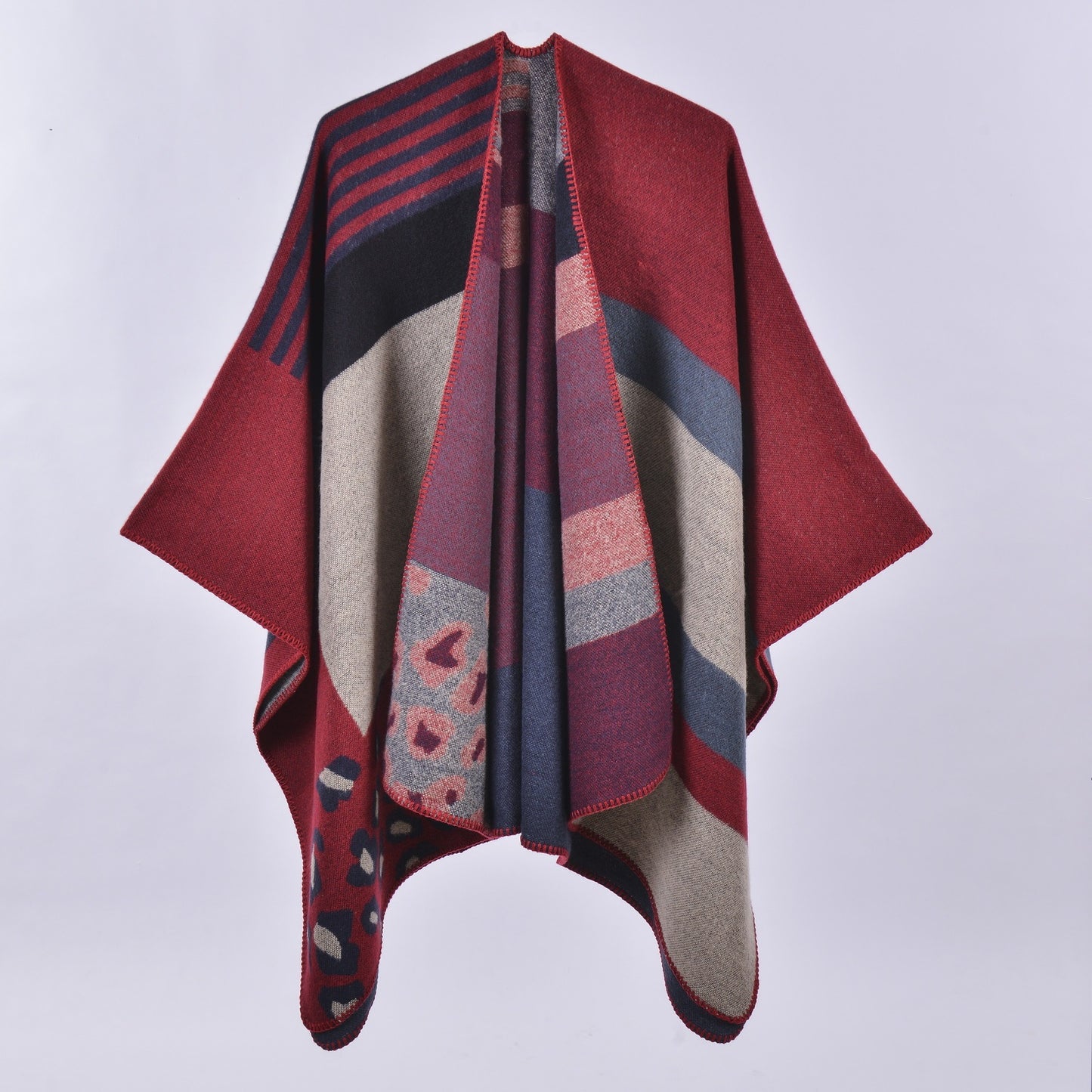 Leopard Print Artificial Cashmere Scarf - Women's Warm Winter Scarf