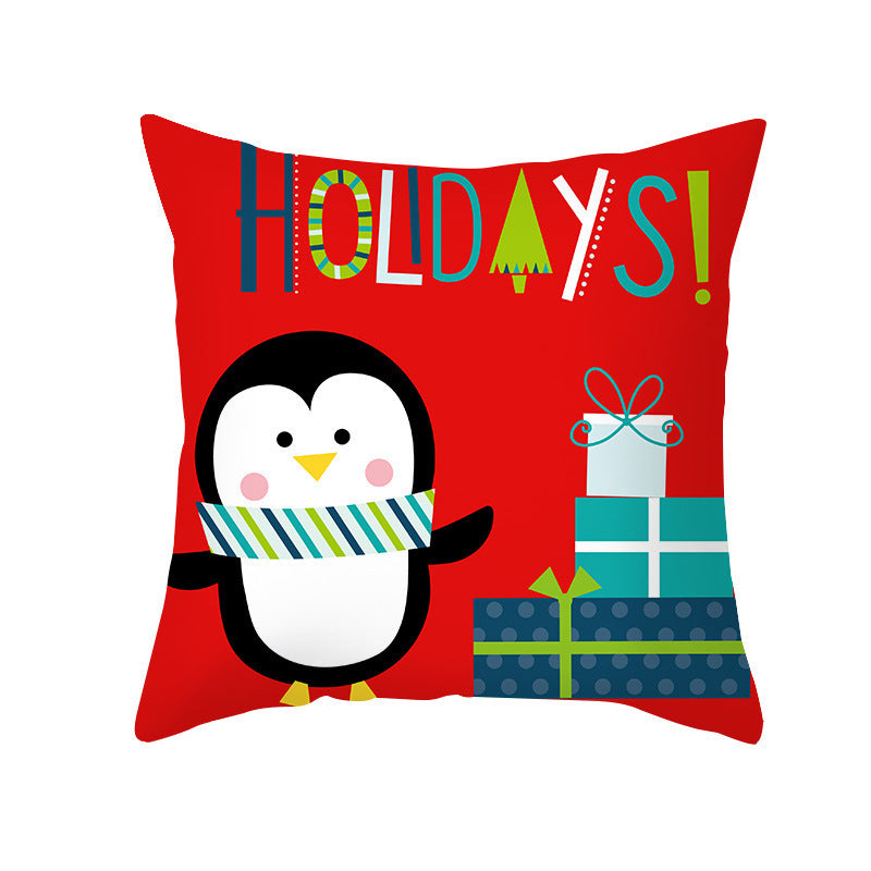 Cartoon Letter Printed French Velvet Cushion Cover