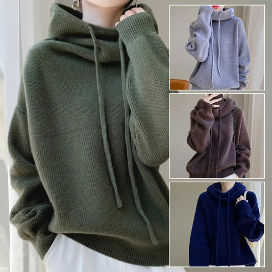 Women's Thicken Lazy Style Sweater - All-Match Long-Sleeved Pullover