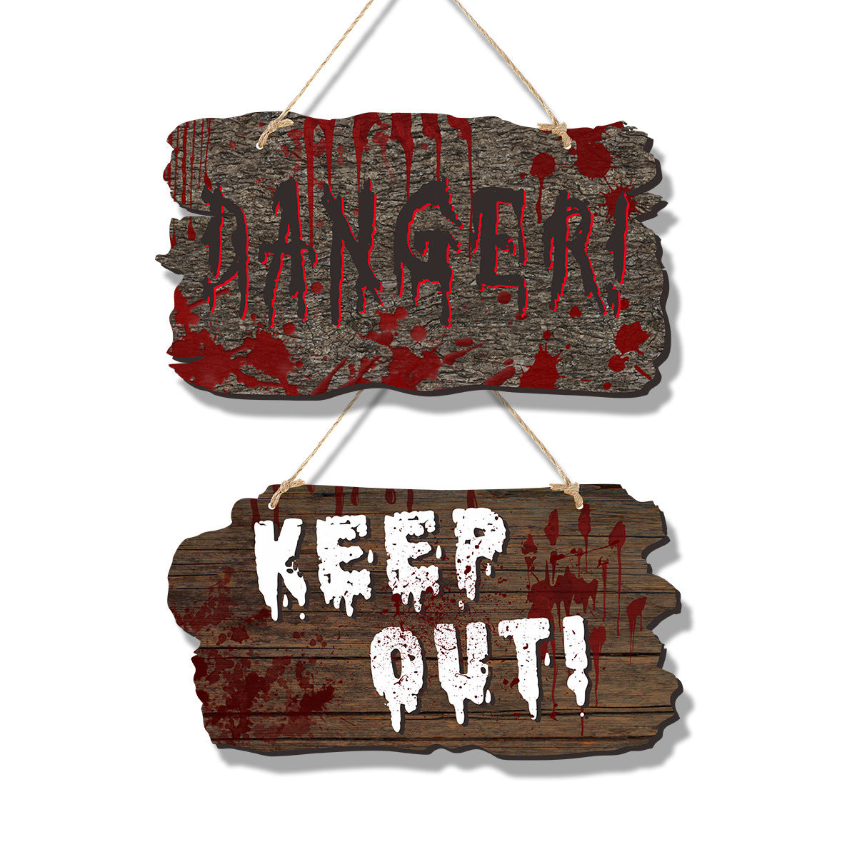 Halloween Wooden Doorplate - Haunted House Horror Atmosphere Decoration