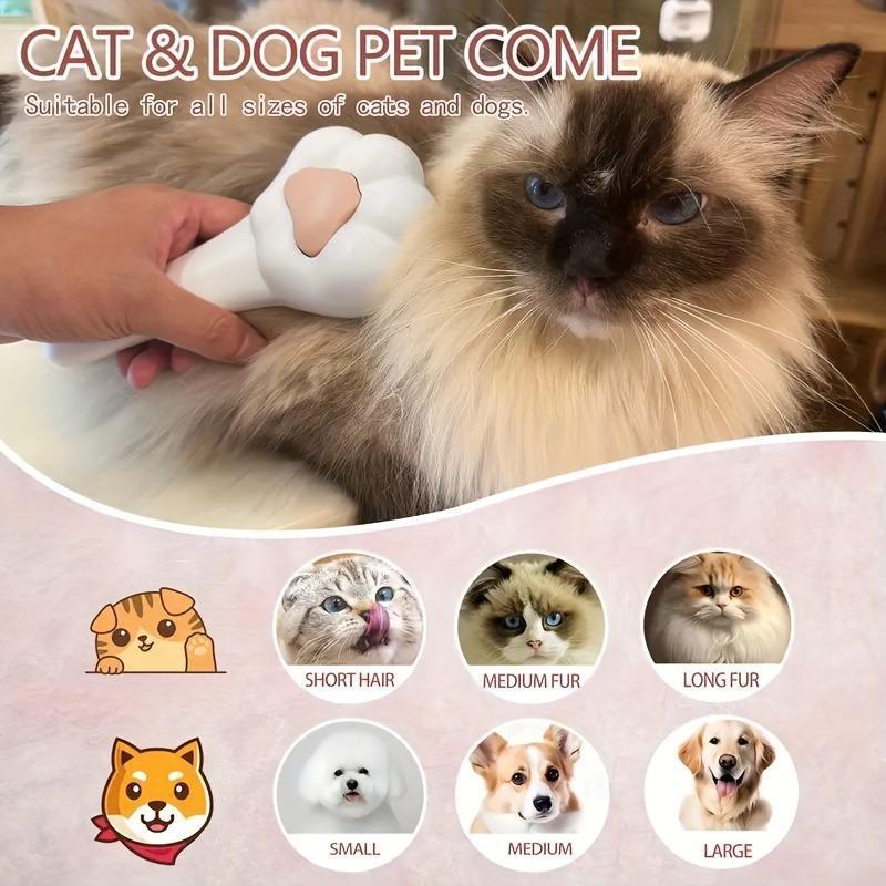 Pet Massage Hair Removal Comb - Paw Shaped Grooming Brush for Dogs & Cats Shedding Control