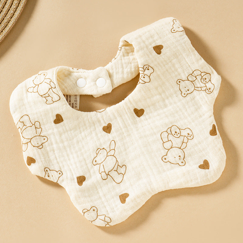 Baby Bib Set - 6-Layer Cotton Anti-Spill Round Bibs