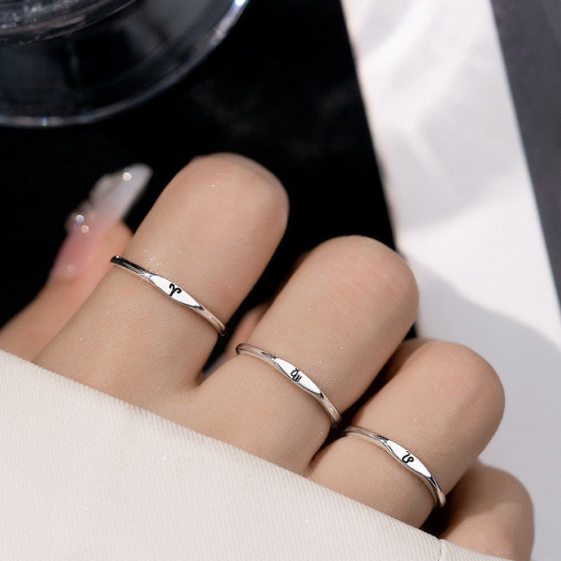 Simple Twelve Constellation Open Ring - Single Exclusive Zodiac Ring