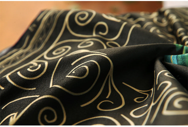 Rainforest Geometric Print Velvet Cushion Cover