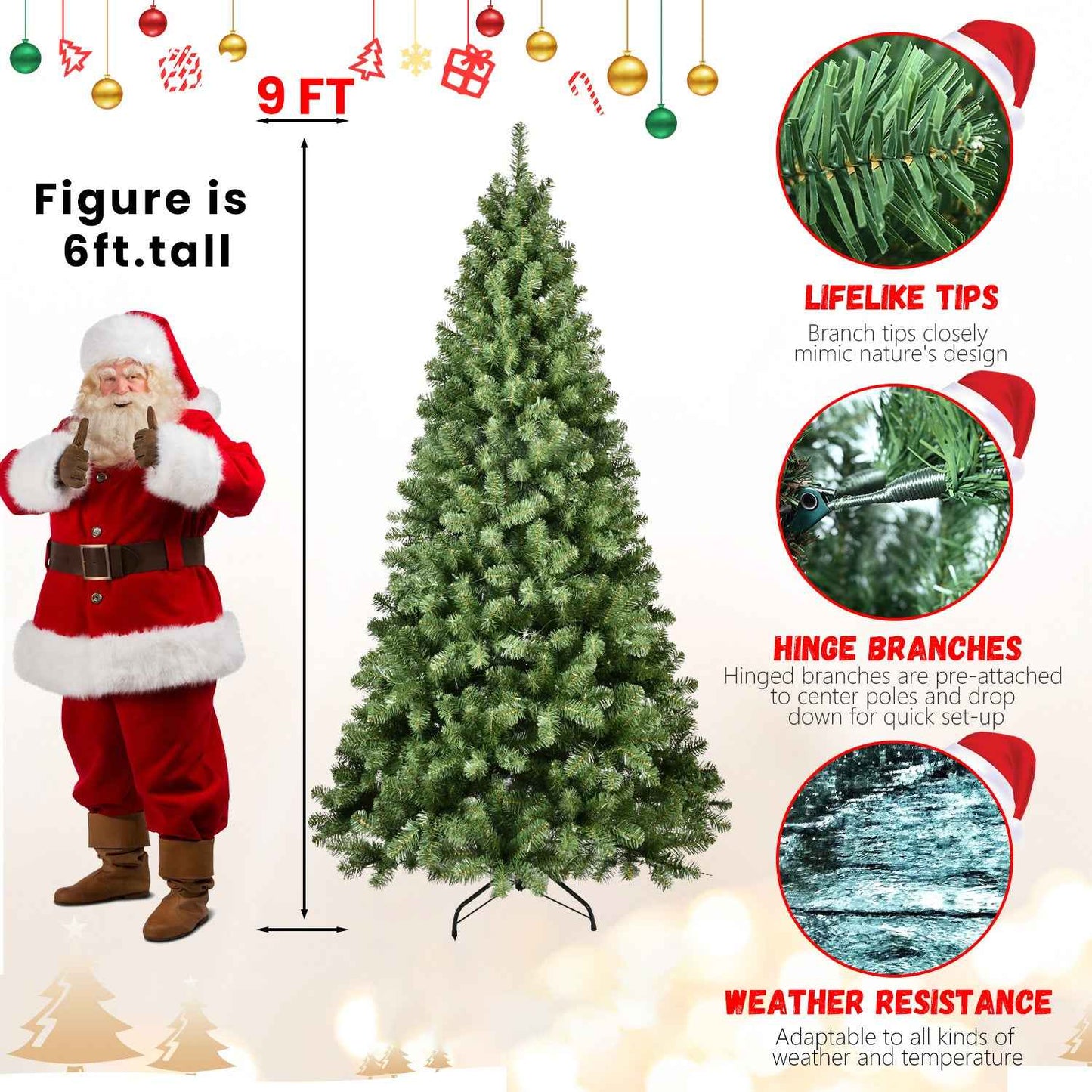 PE/PVC Green Christmas Tree - Premium Mixed Material Holiday Decoration
