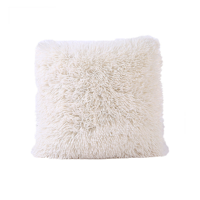 Living Room Bedroom Sea Velvet Solid Color Cushion Cover
