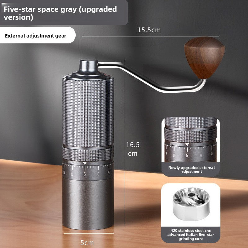 Premium Manual Coffee Bean Grinder - Adjustable Hand-Crank