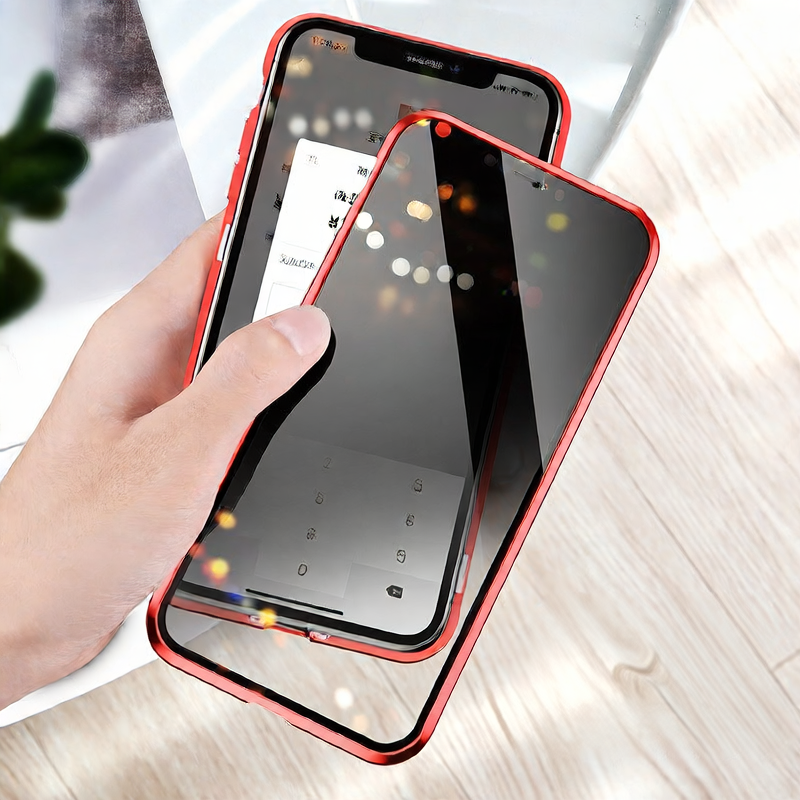 Anti-Spy Double-Sided Glass iPhone Case - Privacy Protection with Magnetic Design