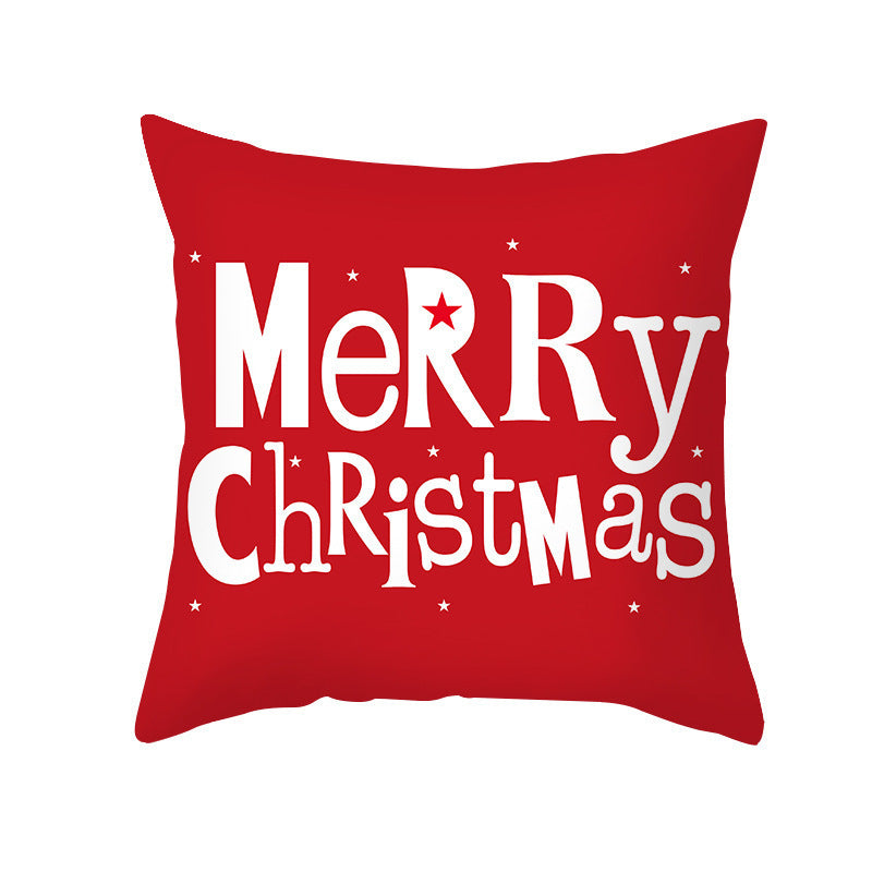 Cartoon Letter Printed French Velvet Cushion Cover