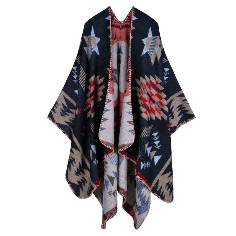 Leopard Print Artificial Cashmere Scarf - Women's Warm Winter Scarf