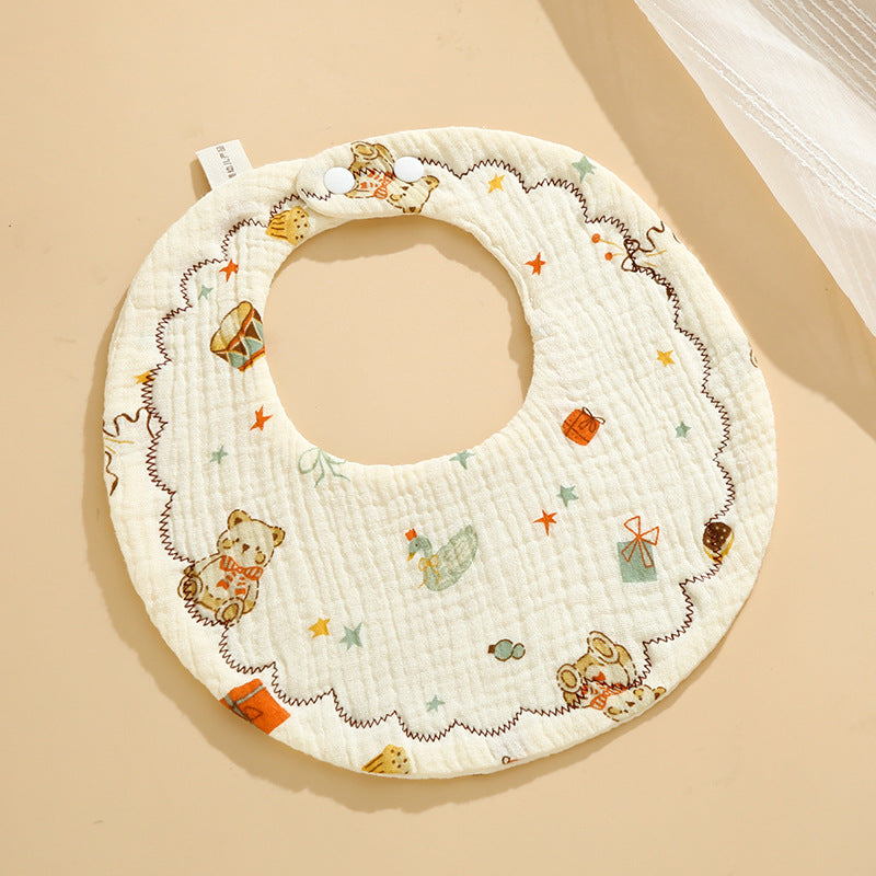 Baby Bib Set - 6-Layer Cotton Anti-Spill Round Bibs