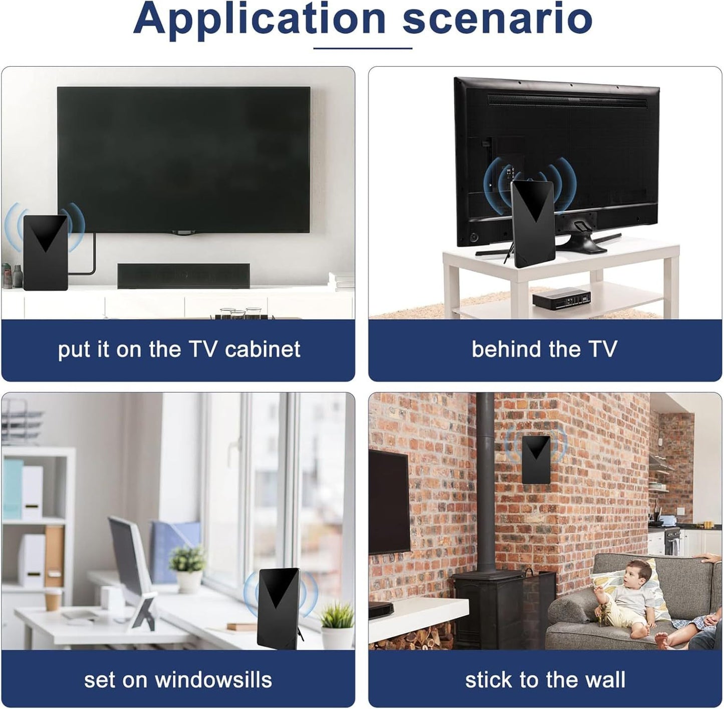 Indoor Outdoor HDTV Antenna 2025 Upgrade Digital TV Antenna With Signal Booster Long Range 360 Degree Reception Supports 4K 1080P 35ft Cable Easy Installation Compatible With Smart TVs And Old TVs Bla