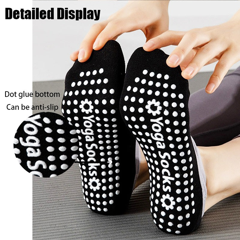 3 Pairs Yoga Socks for Women - Non-Slip Grips for Pilates, Barre & Ballet