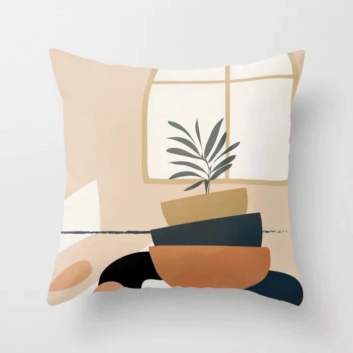Abstract Geometric Portrait Pillowcase - Modern Art Home Sofa Cushion Pillow Cover