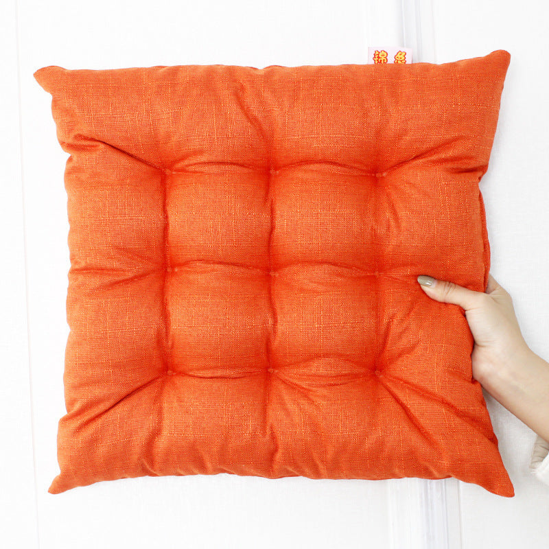 Simple Solid Color Linen Dining Chair Cushion
