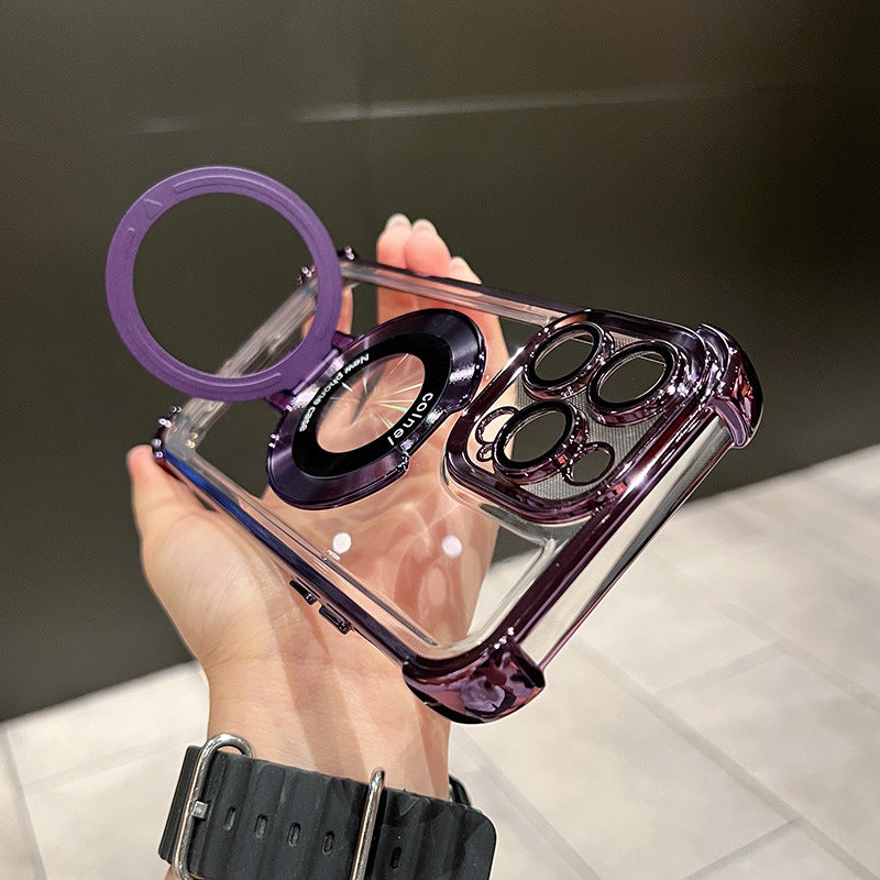 Magnetic Stand iPhone Case - Electroplated Space Design