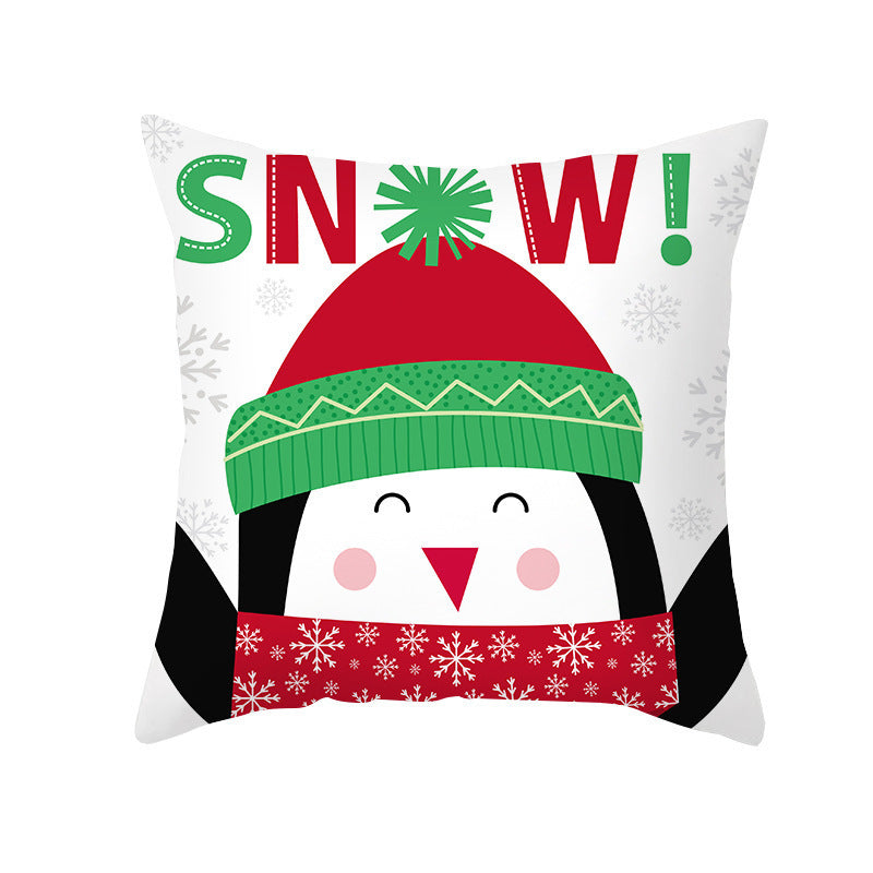 Cartoon Letter Printed French Velvet Cushion Cover