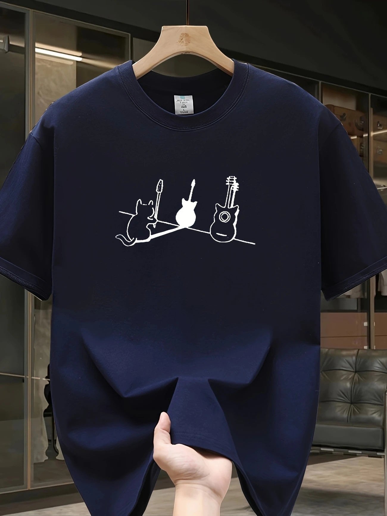 Men's Mesh Print Casual T-Shirt - Breathable Graphic Tee