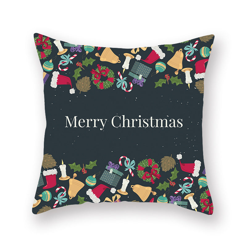 Christmas new peach skin cushion pillowcase