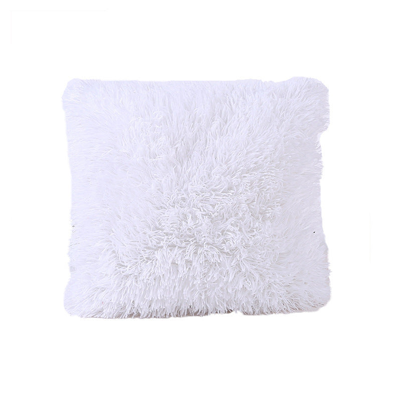 Living Room Bedroom Sea Velvet Solid Color Cushion Cover