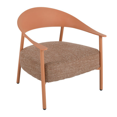 Modern 2 Piece Accent Chair Set With Coffee Table Apricot Brown PP Steel Frame Sofa Set, Soft Cushioned Seating For Living Room, Lounge, Balcony