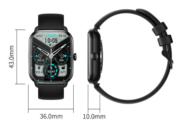 Fitness Smartwatch - Full Screen Heart Rate Monitor with Music Control & Step Tracker