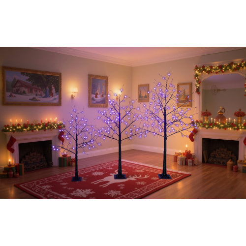 Halloween Spooky Tree Set - 3 Pack with Purple Lights (4FT, 5FT, 6FT)