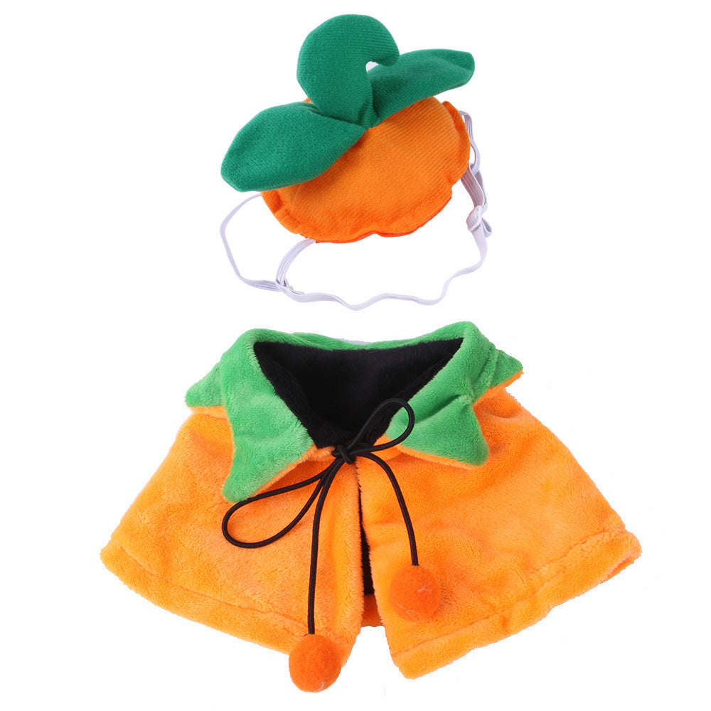 Halloween Pet Pumpkin Cloak - Adorable Double-Sided Costume for Dogs & Cats
