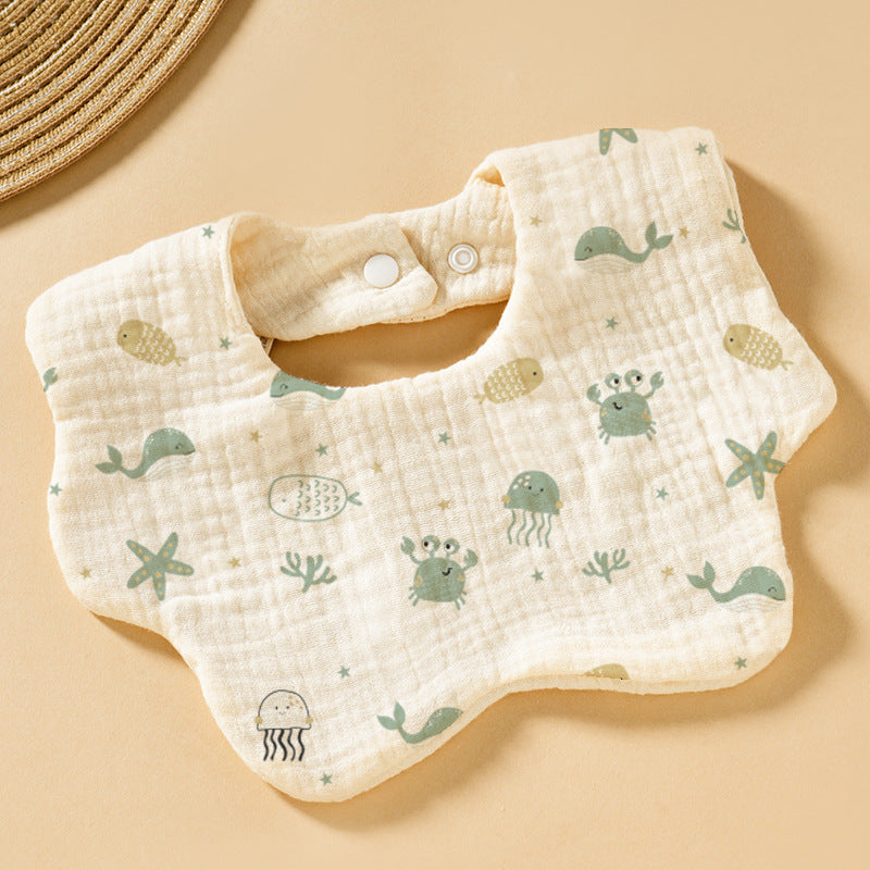 Baby Bib Set - 6-Layer Cotton Anti-Spill Round Bibs
