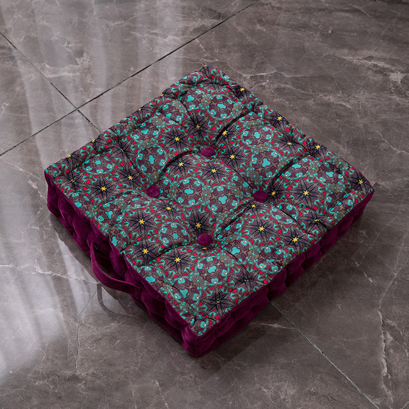 Square Fat Cushion Printing Thick Hip Pad Cushion Ethnic Style Cushion