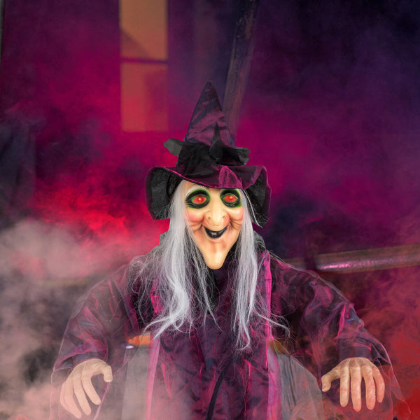 71in Life-Size Hanging Witch - Talking Halloween Decoration