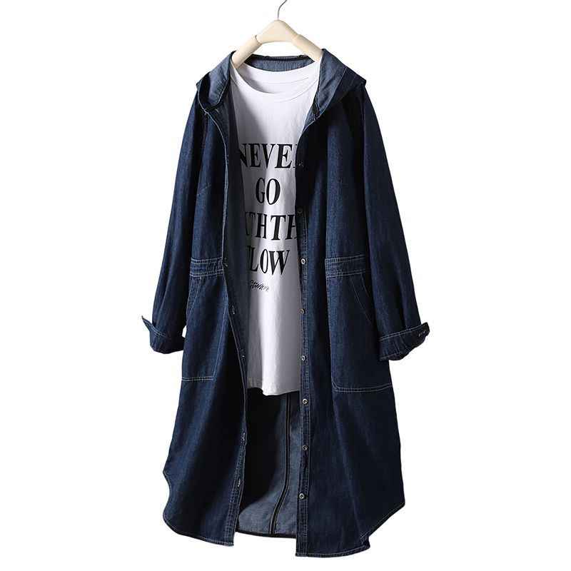 Long Sleeve Solid Color Hooded Large Pocket Casual All-matching Tops