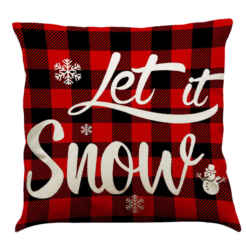 Christmas Cotton Linen Sofa Car Cushion Pillowcase