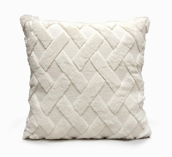 Plush Solid Color Sofa Pillowcase Living Room Cushion