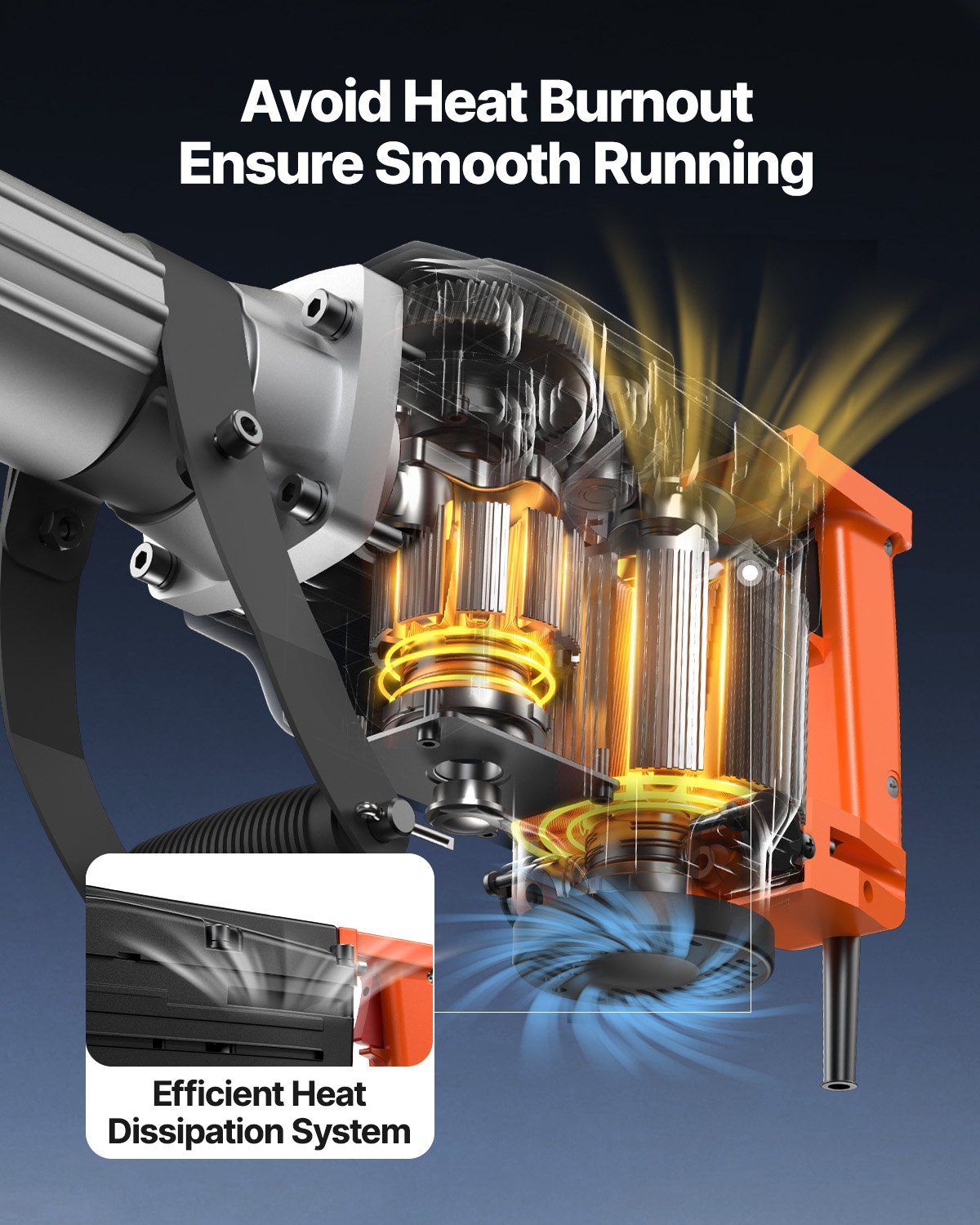 Demolition Jack Hammer, 2200W Electric Jackhammer Heavy Duty, 1350 BPM Concrete Breaker, 2pcs Chisels Bit Chipping With Case, Black