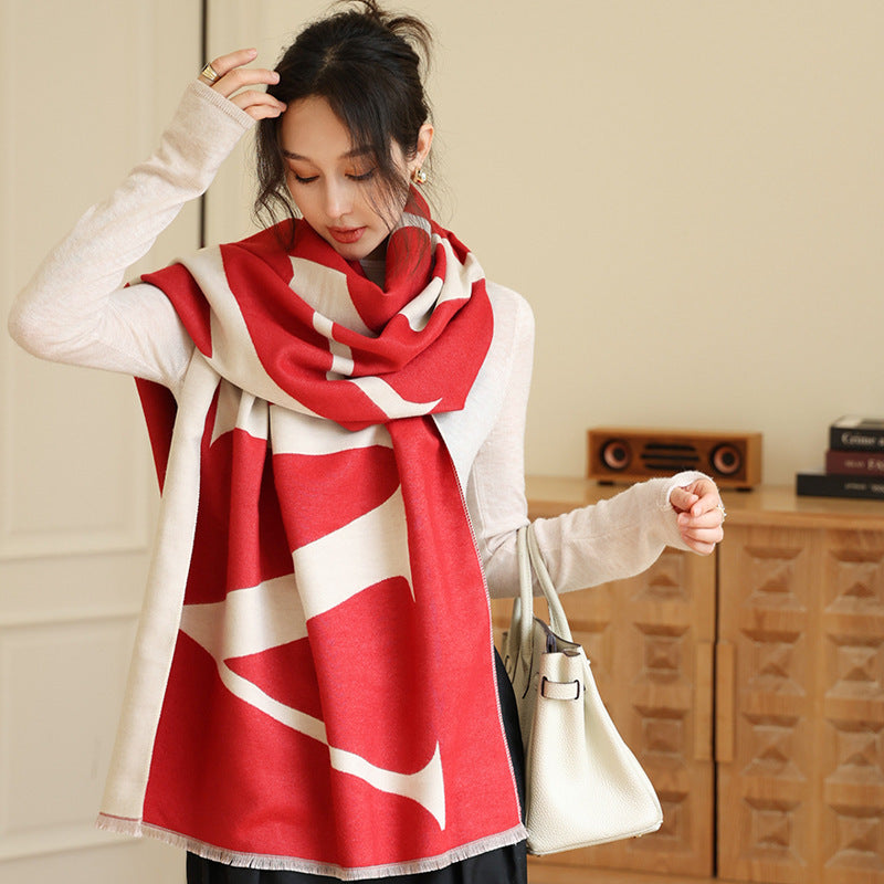 Women's Versatile Fashion Scarf - Thickened Warm Cashmere Winter Wrap