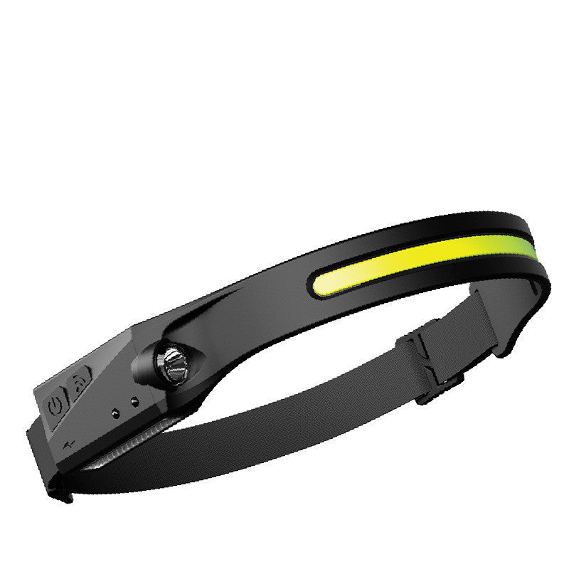 COB LED Rechargeable Headlamp - 350 Lumens Wave Sensor Waterproof Headlight for Camping & Outdoor