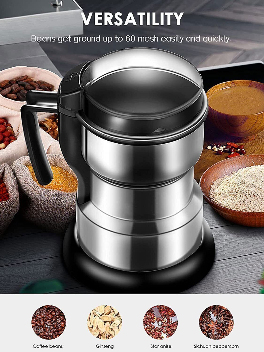 300W Electric Coffee Grinder - Powerful Bean, Nut & Spice Grinding Machine