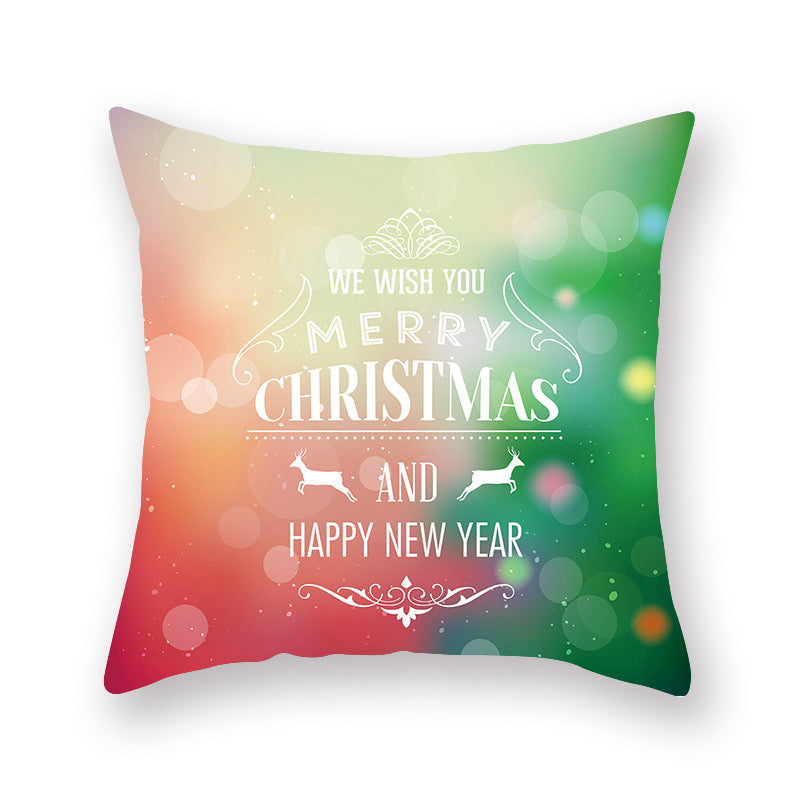Christmas new peach skin cushion pillowcase